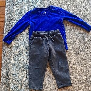 Primary Bundle Pants and Long Sleeve Shirt Size 2T Blue and Grey